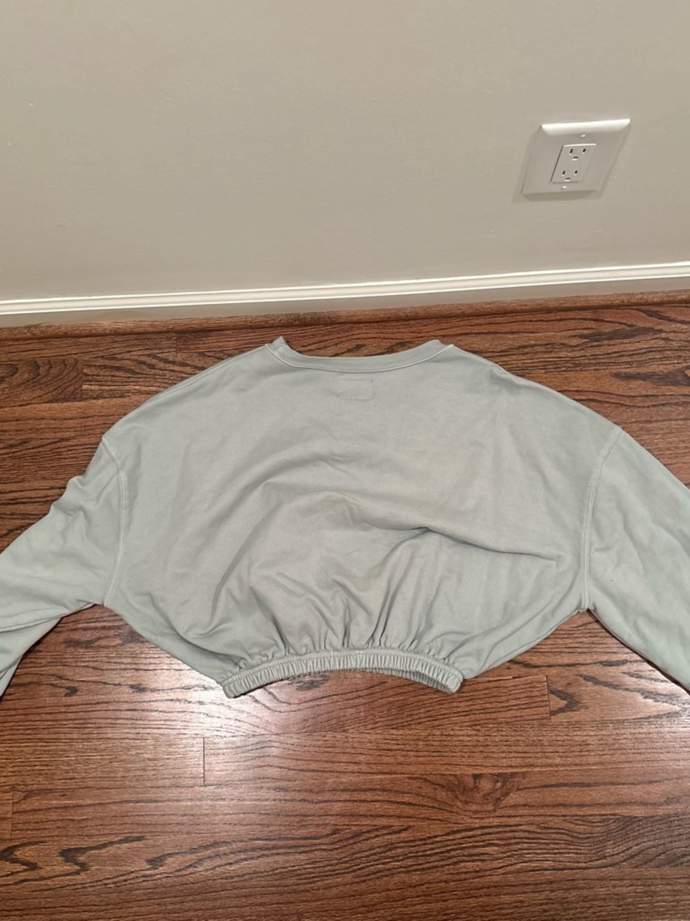 Daily Drills Cropped Long Sleeve Pullover Top in Light Sage